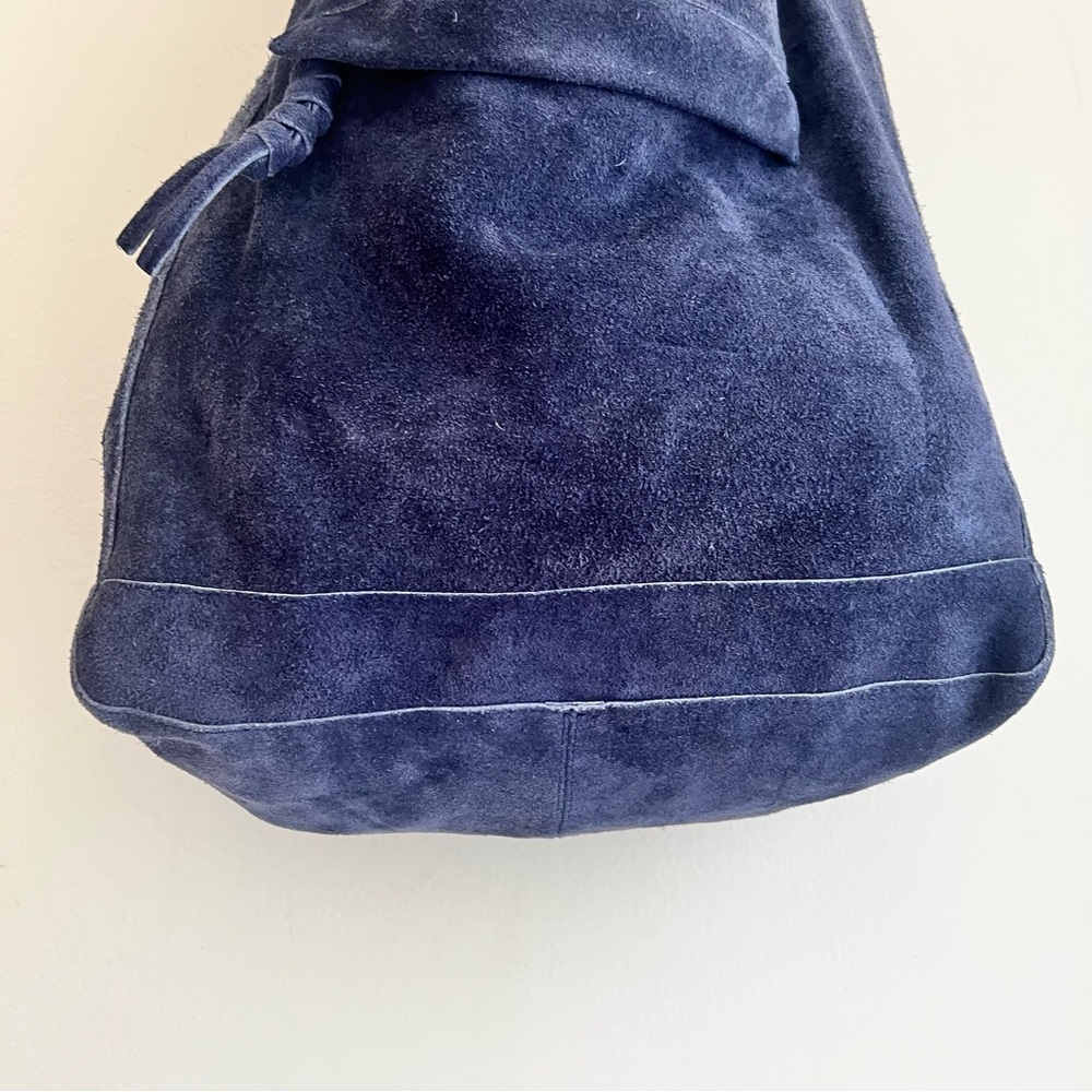 Free People Jessa Carryall Suede Leather Bag in Navy blue rare color! - Picture 6 of 16